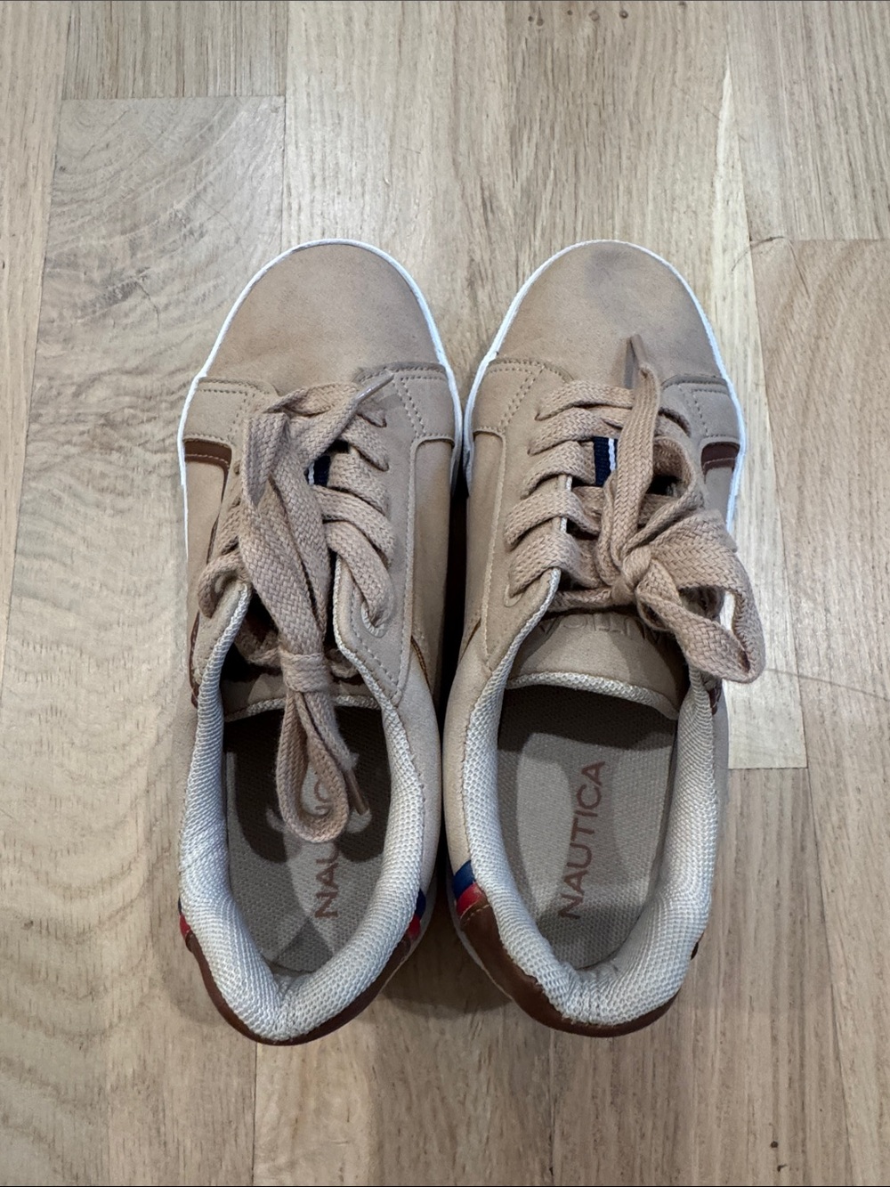 Nautica Kids Beige/Tan Lace-Up Sneakers